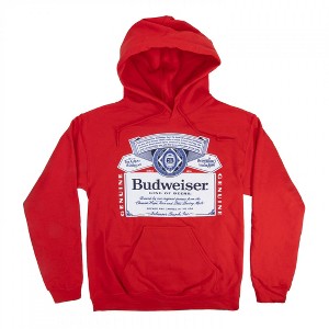 Mens Budweiser Classic Logo Red Colorway Pull-Over Hoodie - 1 of 2