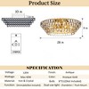 ALOADECOR 8-Light Mid Century Modern 4-Tier Antique Gold Flush Mount With Crystal Accents - 4 of 4