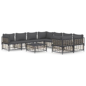 vidaXL Garden Lounge Set Set of 9 Anthracite - 1 of 4