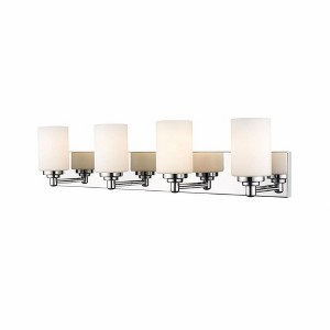 Soledad 4-Light Vanity Light - Minimalist Steel Design with Chic White Glass Shades - 1 of 3