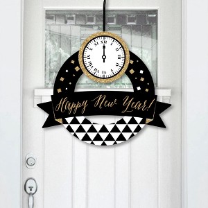 Big Dot of Happiness New Year's Eve - Gold - Outdoor New Years Eve Party Decor - Front Door Wreath - 1 of 4