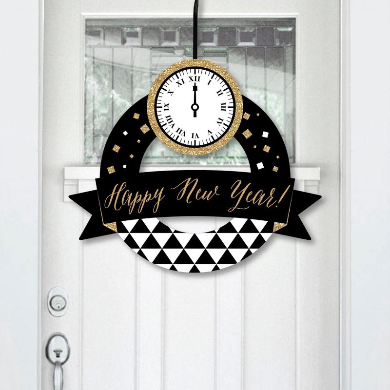 Big Dot of Happiness New Year's Eve - Gold - Outdoor New Years Eve Party Decor - Front Door Wreath, 1 of 9