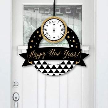 Big Dot of Happiness New Year's Eve - Gold - Outdoor New Years Eve Party Decor - Front Door Wreath