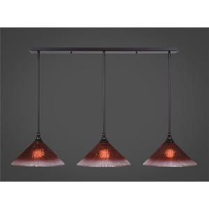 Toltec Lighting Any 3 - Light Chandelier in  Dark Granite with 12" Raspberry Crystal Shade - 1 of 1
