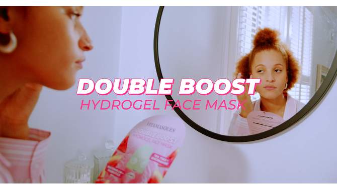 Vitamasques Double Boost Hydrogel Clear + Balance Face Mask - Tea Tree &#38; Watermelon - 1.16 fl oz, 2 of 9, play video