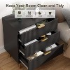 3 Drawer Dresser, Wood Chest of Drawers Organizer Storage with Gold Handle, Small Storage Cabinet - 3 of 4