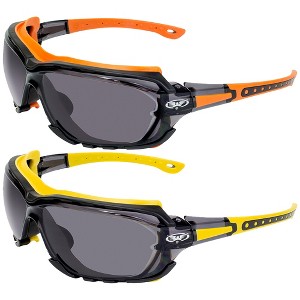 2 Pairs of Global Vision Eyewear Octane Safety Motorcycle Glasses with Smoke, Smoke Lenses - 1 of 4