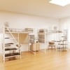 Okak Metal Twin Sized Loft Bed with Build-In Desk, Twin Bed with Security Guardrail and Storage Shelves, Bunk Bed for Kids and Adults - 3 of 4