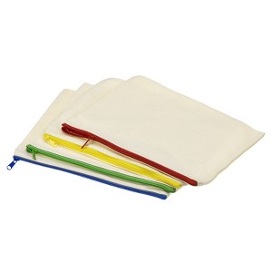 Unique Bargains Canvas Zipper Blank DIY Home Office Travel File Bags 4 Pcs - 1 of 3