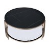 Abisha Sintered Stone Top & Champagne Finish Round Coffee Table - 3 of 4