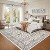 Washable Modern Floral Print Area Rug for Living Room Bedroom, Indoor Farmhouse Large Non Slip Floor Carpet for Kitchen Dining Room - 3 of 4
