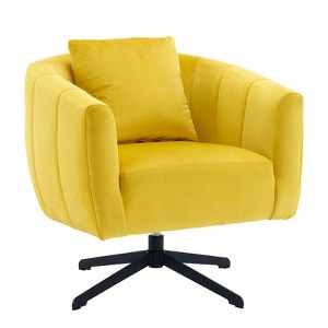 Karl Home Metal Leg Velvet Swivel Chair - 1 of 4