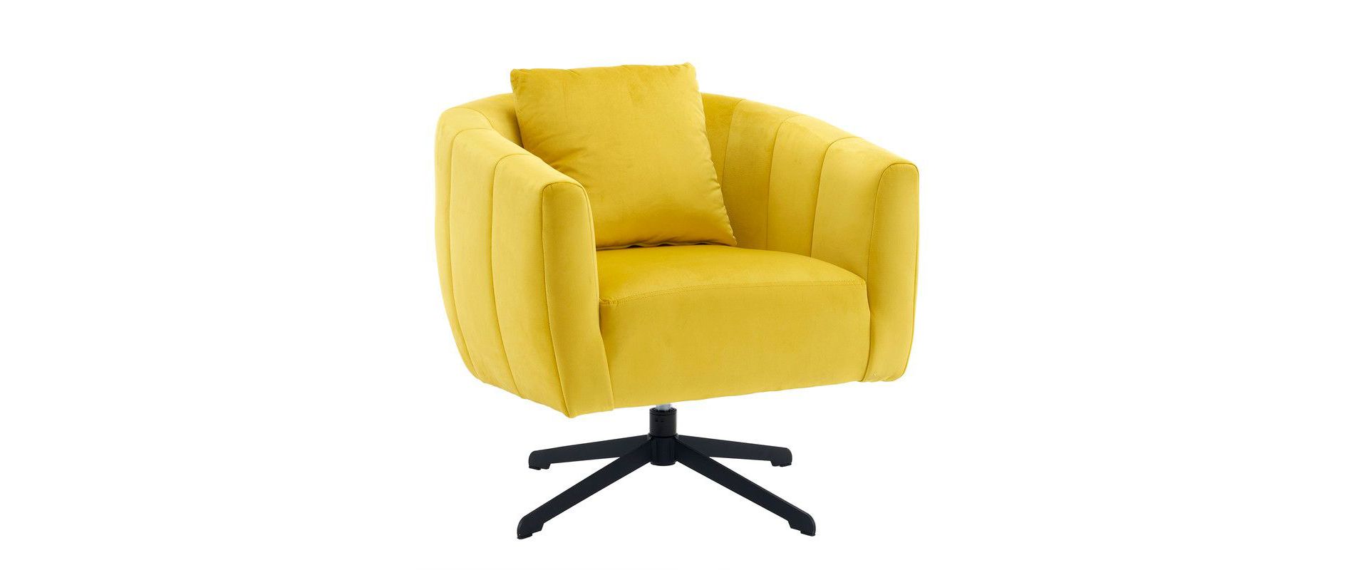 Karl Home Metal Leg Velvet Swivel Chair