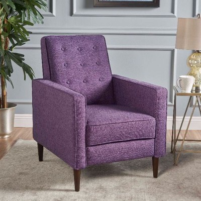 CAVINAS Mid-Century Modern Wingback Chair, Reclining Chair, Armchair with Footrest, Single Sofa Chair, Comfy Reading Chair for Bedroom, Living Room