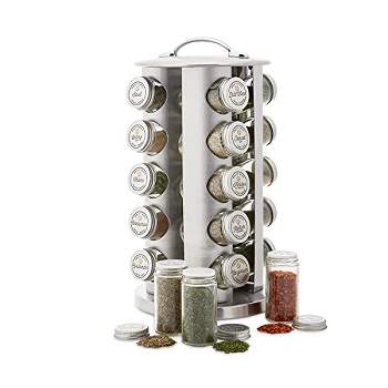 Allrecipes Revolving 20-Jar Spice Rack Tower Organizer with Free Spice Refills for 5 Years