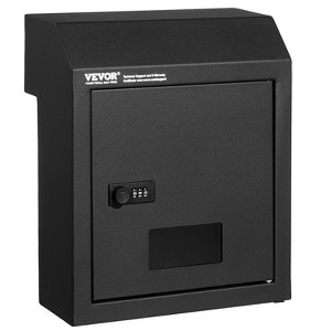 VEVOR Through The Door Key Drop Box, Heavy Duty Steel Through the Door Mailbox with 12" Combination Lock, Mail Drop Box, Black - 1 of 4