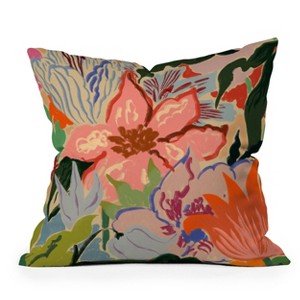 16"x16" Maria Alexandra Polyakov Summer Bouquet Square Throw Pillow - Deny Designs: Indoor Decorative Accessory, Machine Washable - 1 of 4
