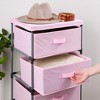 Juvale 4-Tier Tall Closet Dresser with Drawers - Clothes Organizer and Small Fabric Storage for Bedroom (Pink) - 4 of 4