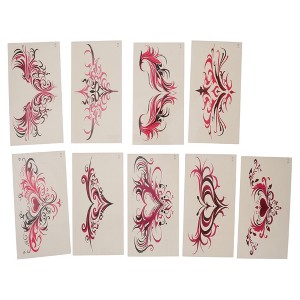Unique Bargains Adult Personalized Succubus Fake Tattoos Rose Red Black 1 Set - 1 of 4