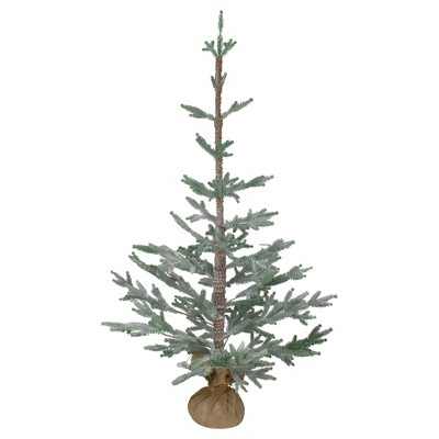 Northlight 4' Snow Covered Frosted Pine Artificial Christmas Tree with Jute Base – Unlit