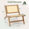 Costway Mid Century Modern Accent Chair with Ottoman Teak Wooden Frame Farmhouse - 4 of 4