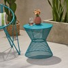 Round Patio Side Table for Outside Use, 17.75" Diameter Iron Outdoor End Table, Patio End Table -Christopher Knight Home - 2 of 4