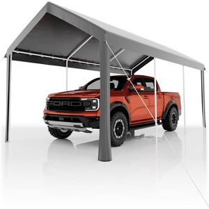 Coucheta Heavy Duty Carport, Portable Heavy Duty Garage Shelter&Powder Coated Steel Frame, Waterproof UV-Resistant Triple-Layer Tarp, Garage Tent - 1 of 4