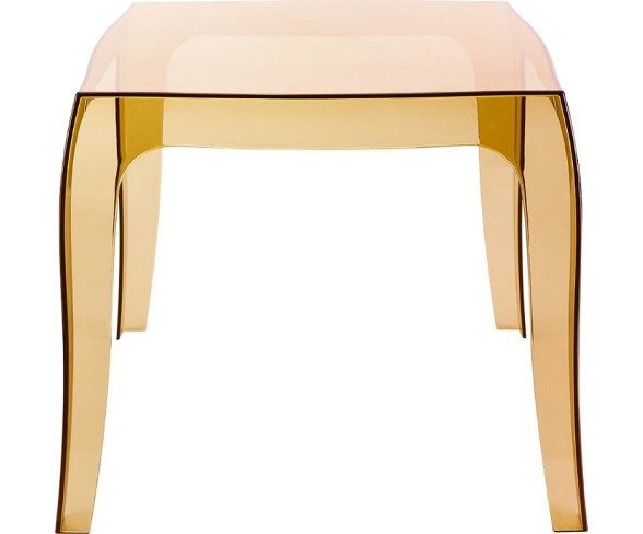 Queen Polycarbonate Patio Side Table in Transparent Amber - Compamia