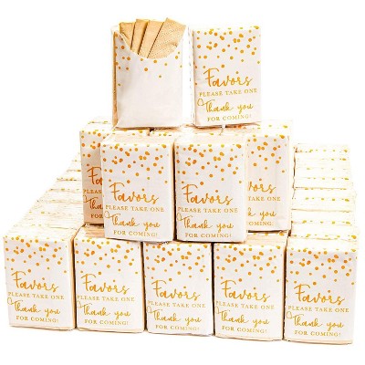 Sparkle and Bash 60 Pack Please Take One Thank You for Coming Gold Confetti Facial Pocket Travel Packs