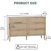 Dresser for Bedroom, Natural Rattan Chest with Gold Metal Handles, Farmhouse Style Storage Cabinet for Hallway - 2 of 4