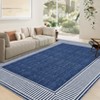 Modern Bordered Living Room Rug Ultra Soft Low Pile Rugs - 4 of 4