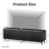 Sevobal Decorative Storage Cabinets TV Stand, Mid-Century Modern Four Door Cabinet Storage for Living Room Bedroom, Black 59.1*13.8*17.7 - 3 of 4