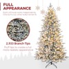 Vivatrees 7.5 Ft Prelit Snow Flocked Hinged Artificial Christmas Tree, with Warm White Lights, Metal Stand, Hinged Branches, Xmas Tree Decor, White - 3 of 4