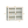 Bathroom Cabinet Wall Mounted with Detachable Shelves,Double Glass Door Wall Storage Cabinet,Kitchen Pantry Sideboard for Bathroom Kitchen - 4 of 4