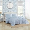 Laura Ashley Oxford Striped 100% Cotton Quilt Set Blue - image 2 of 4