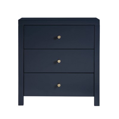 Nolan Midnight Blue 3-Drawer Wood Nightstand