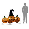 Syemin Inflatable Holiday Decorations Inflatable Halloween Decoration 5 Pumpkin Halloween Decoration Yard Lawn Decor, Multicolored, 72.8"*41.3"*47.2" - 3 of 4