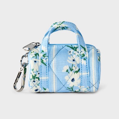 Girls' Floral Mini Duffel Bag Charm - art class™ Blue