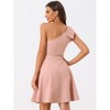 INSPIRE CHIC Women's Christmas Party Elegant Flared Bow One Shoulder Evening Cocktail Dresses - 3 of 4