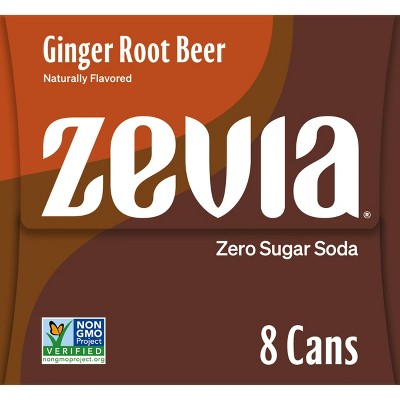 Zevia Ginger Root Beer Zero Calorie Soda - 8pk/12 fl oz Cans_2