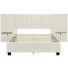Queen Size Upholstered Platform Bed with Big Headboard, Bedroom Furniture - 3 of 4