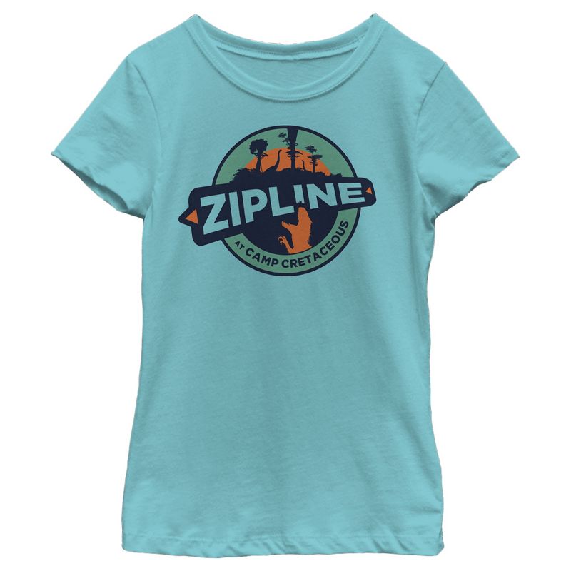 Girl's Jurassic World: Camp Cretaceous Zipline Circle Logo T-Shirt, 1 of 4