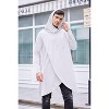 COOFANDY Men's Hooded Poncho Cape Cloak Casual Asymmetric Hem Hoodie Sweatshirts Wine Red L - 3 of 4