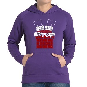 LA Pop Art Chimney Santa - Women's Word Art Hooded Sweatshirt - 1 of 4