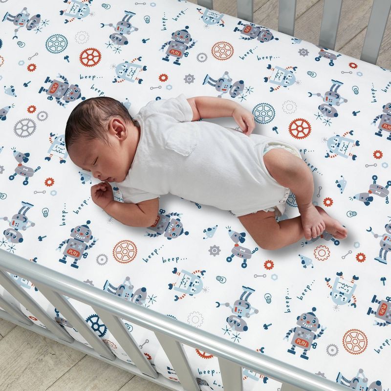 Bedtime Originals Robbie Robot Crib Bedding Set - Blue - 3pc, 5 of 11