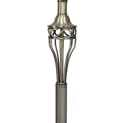Antique Brass 3-Piece Lamp Set with White Bell Shades