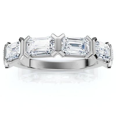 Pompeii3 1 1/2Ct Emerald Cut Diamond 6-stone Ring 14k Gold or Platinum Lab Created