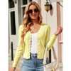 Coolmee Women's Cropped Cardigan Knit ShrugsTops V Neck Button Down Sweaters - 2 of 4