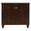 Winda Modern and Contemporary 2-Door Wooden Entryway Shoes Storage Cabinet: UPC 847321042728 - Baxton Studio - 2 of 4