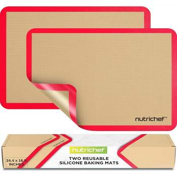Nutrichef 2 - Pc Silicone Baking Mats - Brown & Red